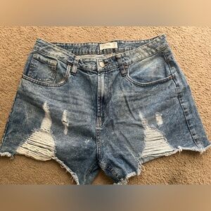 Distressed Denim Shorts